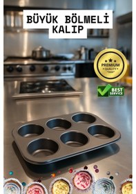Resim Buğz Cupcake Fırın Kalıbı 6 Büyük Bölmeli 6 Bölmeli Muffin Kek Kalıbı Diğer 