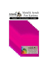 Resim Metalik Aynalı Fon Kartonu 10 Lu A4 20x30 Cm 1 Paket Okul Sınıf Dekoratif Pırıltılı Folyo Kağıt Dekoratif Anasınıfı Kreş Pembe 
