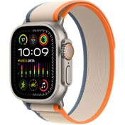 Resim Apple Watch Ultra 2 GPS + Cellular 49 mm Titanyum Kasa ve Turuncu\u002FBej Trail Loop - S\u002FM - MRF13TU\u002FA 