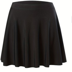 Resim Solid Color High Stretch Swim Skort, Built-in Briefs Çok Yönlü Yüzme Etek, Kadınlar Yüzme Giyim & Giyim 