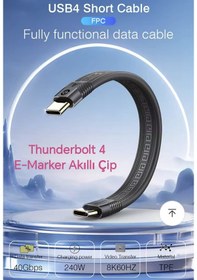 Resim Ugourd Thunderbolt 4 Usb 4.0 240w 40gbps 8k 60hz Type-c Kablo 