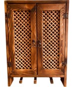 Resim Pazarana Ahşap Özel Üretim El Işçiliği Masif Ahşap Çam Ağacı Tel Dolap 50* 65 *10 Cm 