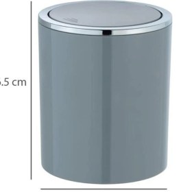Resim Gri Çöp Kovası 2 Lt, Pratik ve Şık Ev ve Ofis Kullanımı 