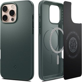 Resim Spigen iPhone 16 Pro Kılıf Thin Fit MagFit MagSafe özellikli Abyss Green - ACS08109 