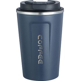 Resim Ranyeek 304 Çelik Akıllı Sicaklık Gösteren Termos Bardak, Dokunmatik Ekran, Çift Katlı Vakumlu, Araçta Kullanım İçin Uygun, 380ml Mavi Siyah 