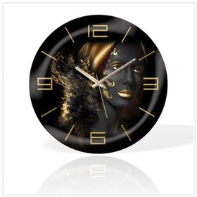 Resim Büyük 35Cm Renkli Baykuş I Love You Yazı Desen Sessiz Duvar Saati Altın 