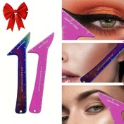 Resim Paslanmaz Çelik Makyaj Asistanı Cetvel, Göz Makyajı, Eyeliner Şablon Aracı, Yeni Başlayanlar İçin Uygun, Taşınabilir Kaş ve Göz Farı Kılavuzu, Kokusuz, Tek Paket (15g) 