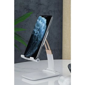 Resim Loovox Beyaz Masaüstü Telefon Tablet Tutucu Portatif Ayarlanabilir Katlanır Şarj Standı 