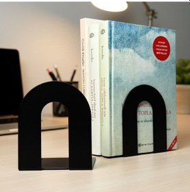 Resim 2'li Metal Kitap Desteği Kitap Tutucu Ikili Dekoratif Aksesuar 