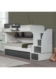 Resim Setay Mobilya 90x200 Aura 3'lü Yavrulu Ranza - Antrasit 