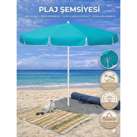 Resim Form Outdoor Plaj Şemsiyesi 200 cm Çapında 360 Derece Dönebilir, Taşıma Çantası ile 