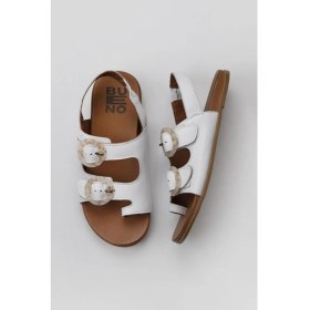 Resim Bueno Shoes Beyaz Deri Kadın Parmak Arası Sandalet 01WU4223 01WU4223 