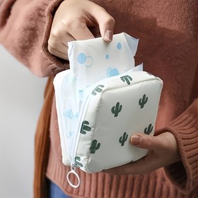 Resim Fiyolojik çanta, makyaj çantası, seyahat depolama çantası, cilt bakım malzemeleri çantası - ruj çantası, hijyenik ped çantası, anahtarlık, kart, veri kablosu, şarj cihazı, kulaklık saklama çantası, günlük seyahat depolaması için kullanılır 