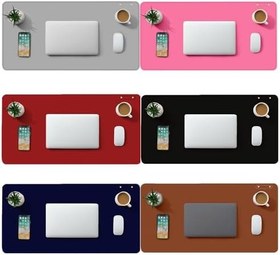 Resim Microcase Deri Mouse Pad Laptop Bilgisayar Geniş Masa Matı 80x40 AL3023 (Gri) 