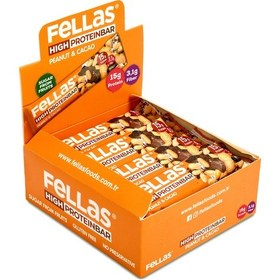Resim Fellas Yer Fıstığı ve Kakaolu Yüksek Protein Bar 45 Gr x 12 Adet 