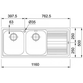 Resim Franke Logica Line Lll 621 Dekor Sol Damlalıklı 