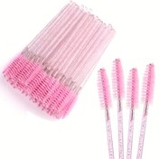 Resim 50 Adet/10 Adet Çok Amaçlı Kirpik Tarağı - Renkli Kaş Fırçası/Makyaj Fırçası/Kaş Tarağı/Dual Spiral Fırça - Su Geçirmez, Spandeks İçermez, Alkol İçermeyen, Kirpik Takma Güzellik Aleti 