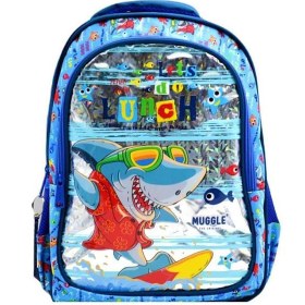 Resim Muggle Okul Çantası Cute Shark Mavi Mu-0044 