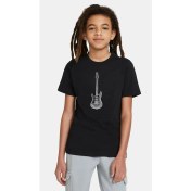 Resim Qivi Drawing Elektro Guitar Red Baskılı Çocuk Siyah Tshirt 