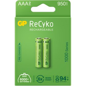 Resim Şarjlı Pil Aaa İnce Kalem 950mah 1000 Serıes Ni-mh (2 Adet) Gp Recyko 