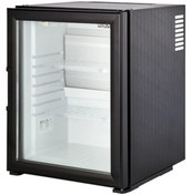 Resim ISM Sessiz Minibar Mini Buzdolabı Cam Kapaklı Otel Tipi Siyah Modern Kaliteli Klima Soğukluğu 