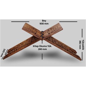 Resim OMCA HHA OYMALI RAHLE BATTAL MASİF AHŞAP 21X75 CM 