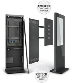 Resim Cletech C01 43" Totem Kabini + Samsung Qm43c 43" Signage Monitör 