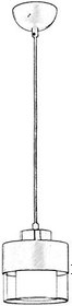 Resim Avonni AV-60193-1BSY Siyah Boyalı Modern Avize E27 Metal Cam 15cm 