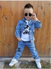Resim MODAVALS MICKEY BASKILI UZUN KOLLU ERKEK ÇOCUK KOT KOMBİN 