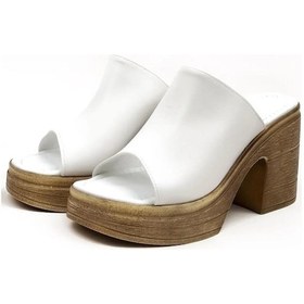 Resim Kadın Rosso Beyaz Konfor Ortopedik İç Taban Platform Topuk Terlik Beyaz 