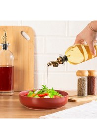 Resim Porsima 3890 Gold Sızdırmaz Kapaklı Cam 2 Li Yağlık Sirkelik Yağdanlık Seti 500+500 Ml Şeffaf-gold 