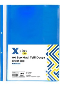 Resim X-plus Xp201 Eco Telli Dosya Plastik 50 Adet - Mavi 