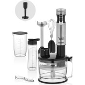 Resim Gri Çok Fonksiyonlu Mutfak Robotu ve Blender Seti, Püre ve Smoothie Uygulaması 