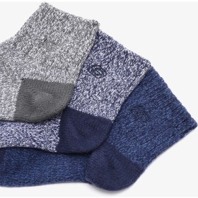 Resim Skechers Non Terry Qtr Crew - 3'Lü Paket Çocuk Çorap Büyük Erkek Çocuk Mavi/Gri Çorap S600807-434 