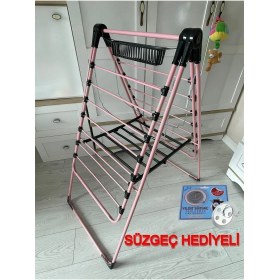 Resim Nidage Pembe Renkli Kanatlı Kurutmalık Elbise Çamaşır Kurutmalığı Kalın Borulu Çamaşır Teli 