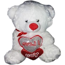 Resim Peluş Ayı Kalplı Beyaz 65 Cm 65 Cm-Beyaz 