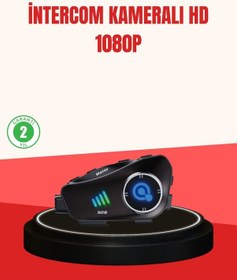 Resim Universal Q28 Kameralı Motosiklet Kask Kulaklık Bluetooth 5.3 Su Geçirmez 1080p Hd 