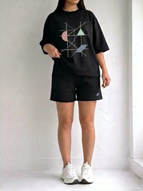 Resim EFFRENATU Kadın Oversize AVO Basic Tişört ve Wide Leg Eşofman Altı Takımı | Rahat Günlük Casual Streetwear Kombin 