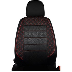 Resim Gof Plus Serisi Universal Oto Koltuk Kılıfı Siyah-Kırmızı Dikişli 