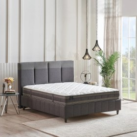 Resim Yataş Bedding Dream Line Yatak Baza Başlık Set - Koyu Gri, Antrasit 