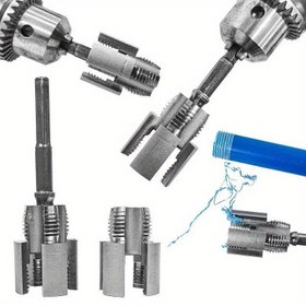 Resim 2'si 1 Arada İplikçi ve Kesici - Standart İplikler ile Çift Fonksiyonlu İç/Dış İplik Kesme Aracı, Hızlı ve Doğru Boru Onarımları için Ağır Hizmet Çelik Yapı - Tesisat ve Kendin Yap Tutkunları için İdeal, Boru Onarım Aracı, Sağlam Tasarım, Dayanıklı Yapı 