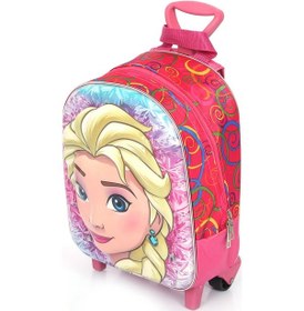Resim Elsa Pembe Mavi Detaylı Çanta Frozen Kreş Çantası Anasınıfı 