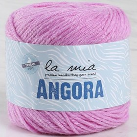 Resim La Mia Angora 50gr Pembe El Örgü İpi - L107 - 33800 
