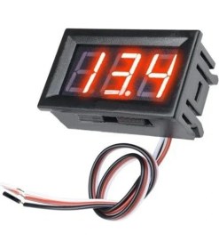 Resim 0.56 inç 0-30V 3 Kablolu DC Kırmızı Voltmetre 