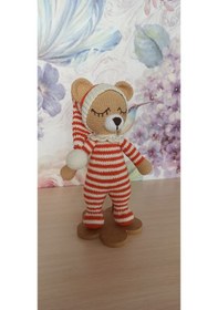 Resim Amigurumi Uykucu Ayıcık 30 Cm 