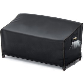 Resim Haegs Çift Kişilik Bahçe Koltuk Örtüsü, Koruma Kılıfı, Su Geçirmez Açık Hava Bahçe Mobilya Kılıfları, Dış Mekan Sandalye Kılıfı Örtü Branda, Ağır Hizmet Tipi, 155-85-75 - Siyah 