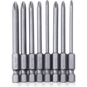 Resim Sagrado 8 Adet 1/4in Hex Shank Matkap Uçları Manyetik Uzun Hex Phillips Kafa Tornavida Matkap Seti S2 Alaşımlı Çelik Güç Aracı Için (Yurt Dışından) 