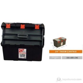 Resim Çiftsan Plastik 24 inç Kapaklı Gözlü Malzeme Çantası 44a007 