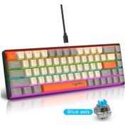 Resim Hxsj K88 Mekanik Klavye Kompakt Ve Ergonomik Tasarım Buz Mavisi Arka Aydınlatma Çoklu Aydınlatma Mod 