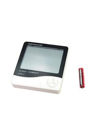 Resim Masaüstü Dijital Termometre Nem Ölçer Saatli Bebek Derecesi Sıcaklık Ölçer Higrometre 